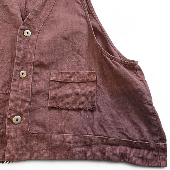 Vintage Blue Fish Womens Hemp Vest 2000 Collection Poet Vest Loam - Picture 5 of 11